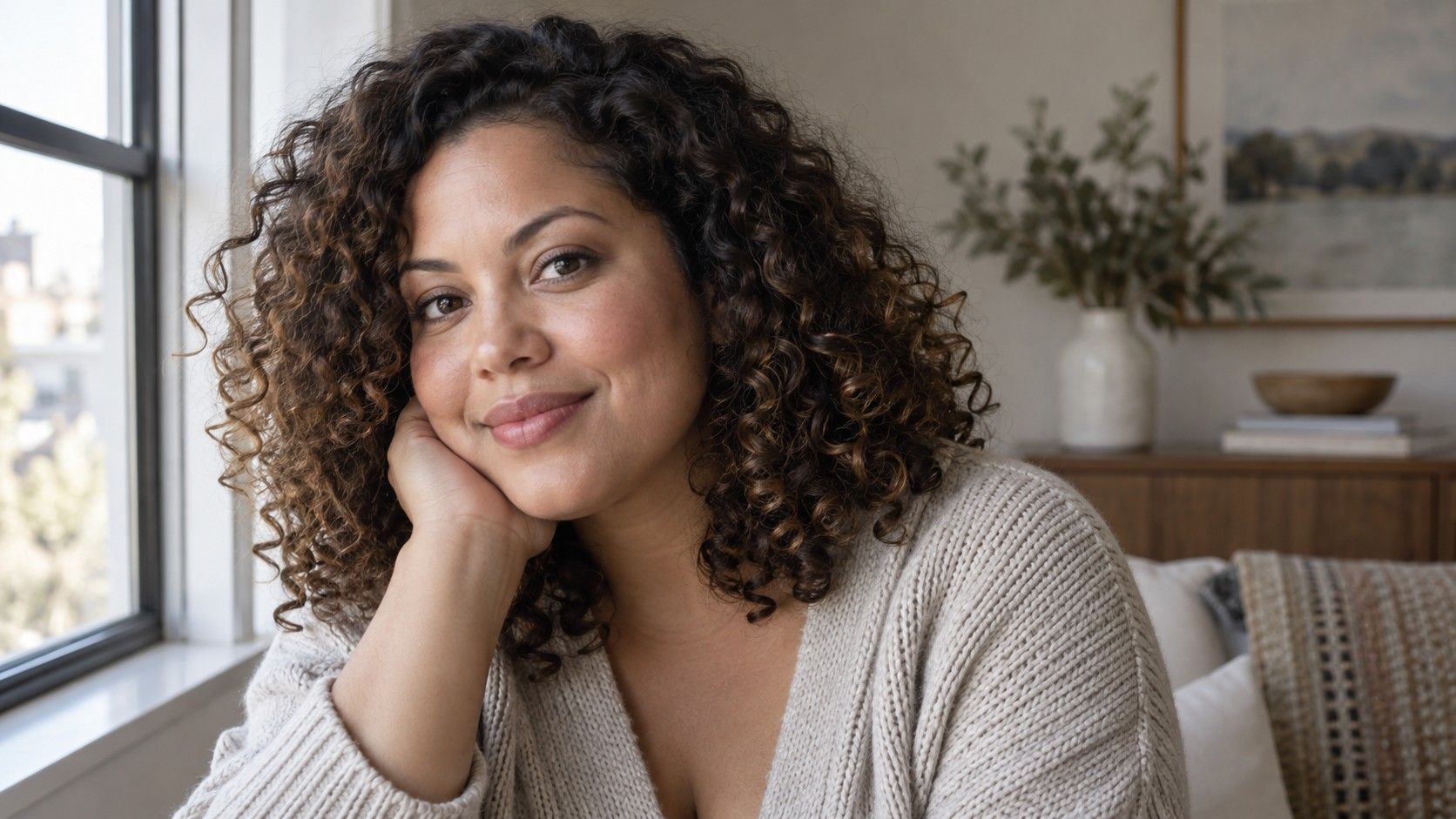 Curly Hair and a Round Face: Shape the Cut Around the Curl