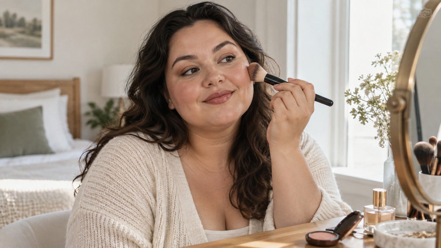 Makeup for Round Faces: Place Blush and Contour With Intention